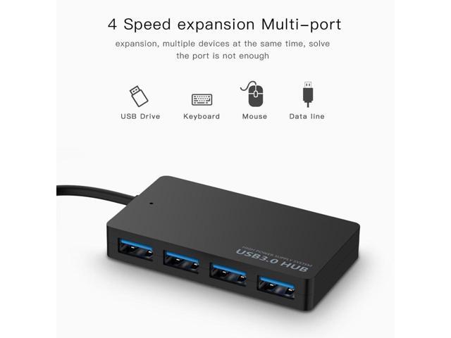 BUCIER USB 3.0 4-Port USB Hub Splitter Adapter 5Gbps for Laptop Computer PC Super Speed USB Hub for Laptop PC Computer Accessories