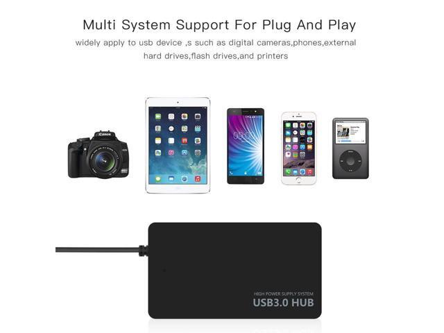 BUCIER USB 3.0 4-Port USB Hub Splitter Adapter 5Gbps for Laptop Computer PC Super Speed USB Hub for Laptop PC Computer Accessories