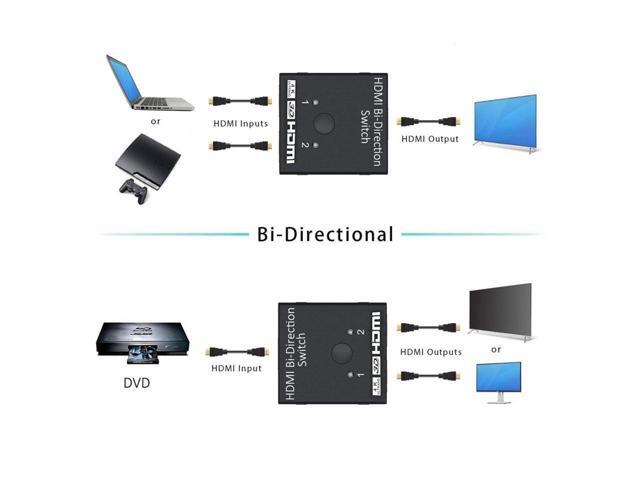 BUCIER HDMI Splitter 4K 1080P Switch Bi-Direction 1x2/2x1 Adapter HDMI Switcher 2 in 1 out for PS4/3 TV Box Nitendo Switch