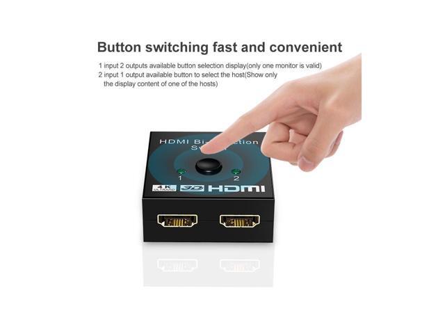 BUCIER HDMI Splitter 4K 1080P Switch Bi-Direction 1x2/2x1 Adapter HDMI Switcher 2 in 1 out for PS4/3 TV Box Nitendo Switch