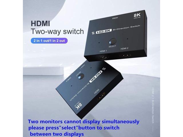 BUCIER HDMI 2.1 Ultra 8K HD Bi-Directional Switch 8K@60Hz 4K@120Hz 1in 2out, 2in 1out High Speed 48Gbps Splitter Converter Compatible with Xbox PS5...