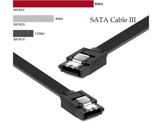BUCIER 12-Pack SATA III Cable,SATA III 6.0 Gbps Data Cable Straight with Locking Latch 16 Inches SATA Cable Pack for HDDSSDCD and DVD Drives