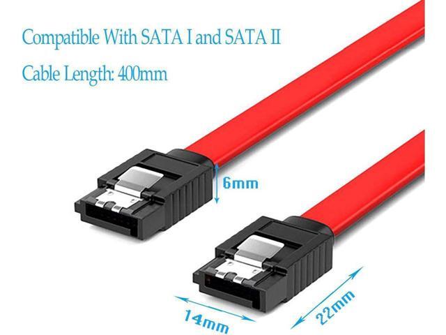 BUCIER 12-Pack SATA III Cable,SATA III 6.0 Gbps Data Cable Straight with Locking Latch 16 Inches SATA Cable Pack for HDDSSDCD and DVD Drives Red