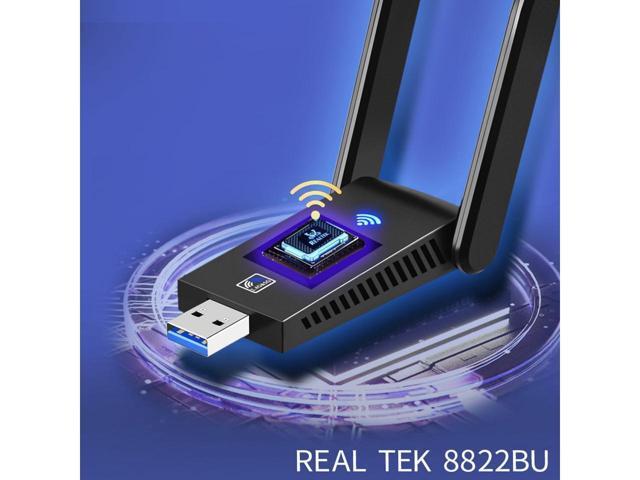 BUCIER Dual Band WiFi + Bluetooth 5.0 Wireless Network Card USB 3.0 1300M 802.11ac Adapter AC1300 With Antenna For Laptop PC 2.4GHz + 5.8GHz Mini...