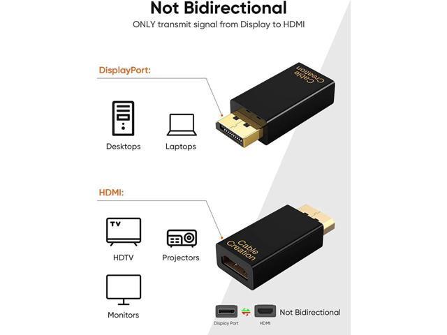 BUCIER DP to HDMI Adapter [3-Pack], 1080P Gold Plated Displayport to HDMI Converter Male to Female 1.3V Black