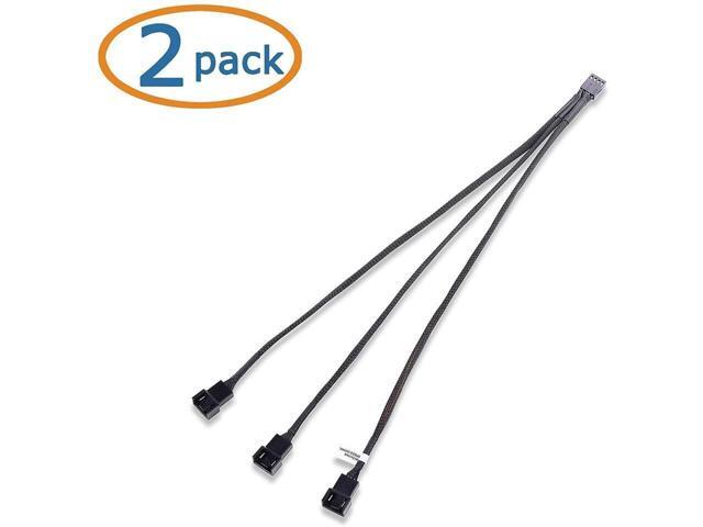 BUCIER 2-Pack 3 Way 4 Pin PWM Fan Splitter Cable - 12 Inches & PWM 4 Pin Fan Extension Cable