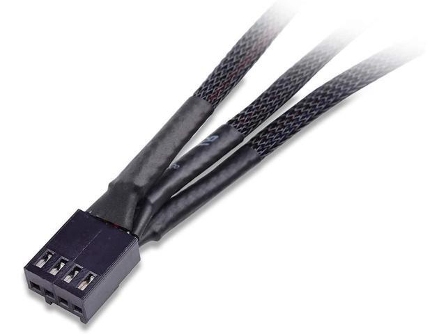 BUCIER 2-Pack 3 Way 4 Pin PWM Fan Splitter Cable - 12 Inches & PWM 4 Pin Fan Extension Cable