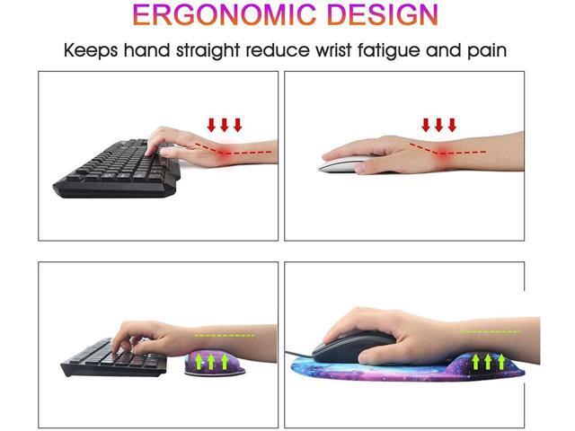 BUCIER Mouse Pad and Keyboard with Wrist Support,Gel Ergonomic Mouse Pad with Wrist Support for Computers Laptop,Non-Slip Comfortable Mouse Pads...