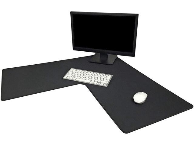 BUCIER L Shaped Mouse Pad - Large, 3mm thickness, Stitched Edges, Water Resistant - Corner Mouse Mat for L Shaped Desk, Corner Desk and Gaming Setup