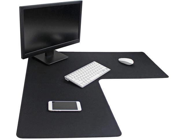 BUCIER L Shaped Mouse Pad - Large, 3mm thickness, Stitched Edges, Water Resistant - Corner Mouse Mat for L Shaped Desk, Corner Desk and Gaming Setup