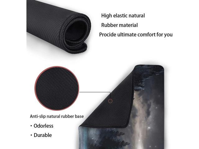 BUCIER Forest Extra Large Black Gaming Mouse Pad Non-Slip Rubber Base Giant Mountain Mousepad 35.4×15.7in with Stitched Edge Waterproof Keyboard...