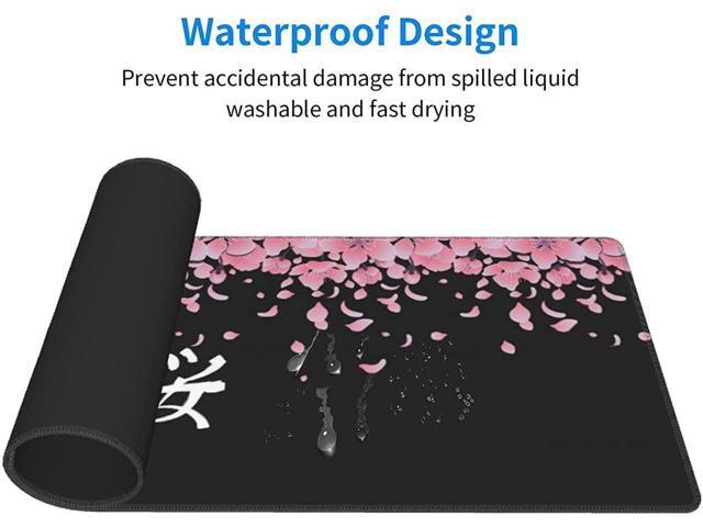 BUCIER Sakura Extended Mouse Pad 31.5x11.8 Inch XL Japanese Word Cherry Blossom Flower Non-Slip Rubber Base Large Gaming Mousepad Stitched Edges...