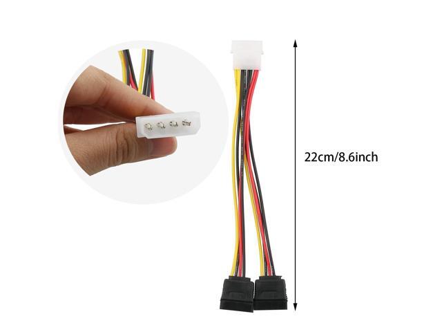 BUCIER 3-Pack 4 Pin Molex to Dual SATA Power Y-Cable Adapter- 6 Inches