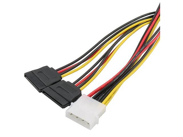 BUCIER 3-Pack 4 Pin Molex to Dual SATA Power Y-Cable Adapter- 6 Inches