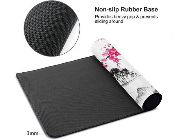BUCIER Watercolor Sakura Mouse Pad 35.4 X 15.7 Inch Hills Cherry Blossom Extended Large Pink Mouse Mat Non-Slip Rubber Base Mousepad with Stitched...