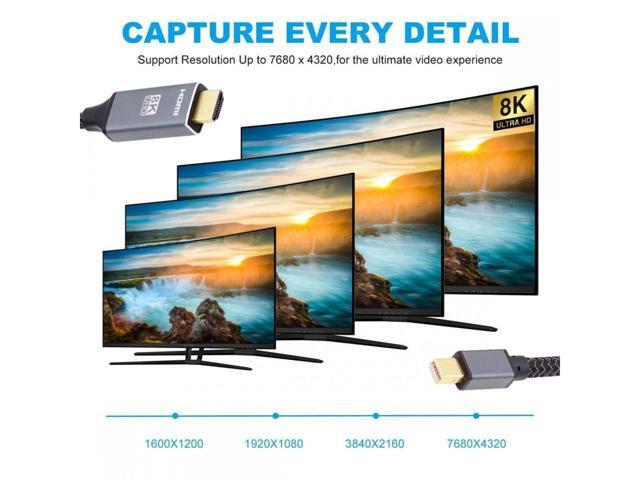 BUCIER Mini DisplayPort 1.4 Source to HDMI 2.0 Display 8K 60hz UHD 4K MINI-DP to HDMI Male Monitor Cable 6FT/1.8M