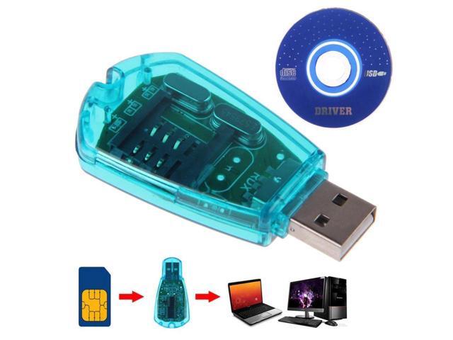 BUCIER Phone USB Mini Sim Card Reader Writer Copy Cloner Back Up Kit GSM CDMA WCDMA SMS Adapter Converter Cellphones With Disk