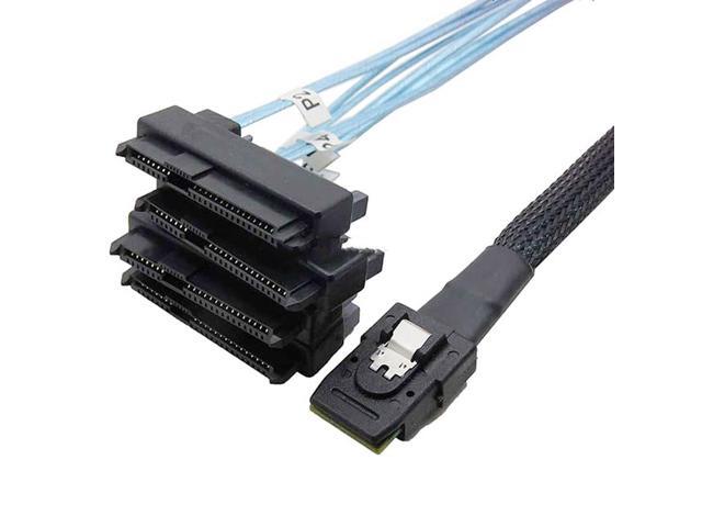 BUCIER 100CM Mini SAS Cable SFF 8087 36pin to SFF 8482 Hard Disk and Power x4 SAS