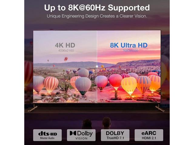 BUCIER 8K HDMI Extension Adapter, 2 Pack 90 Degree Right Angle HDMI 2.1 Male to Female Extender Adapter, Support 8K@60Hz, 4K@144Hz, 2K@240Hz, HDR,...