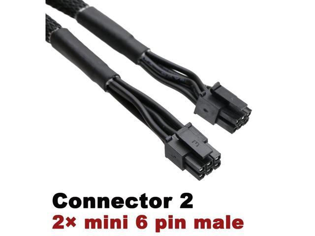 BUCIER Dual Mini 6 Pin to 8 Pin PCI Express Video Card Power Adapter Braided Sleeved Cable for Mac Pro Tower/Power Mac G5 15-inches(2Pack)