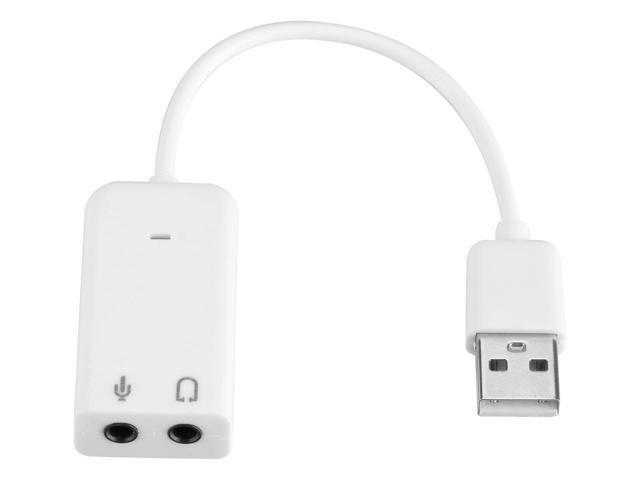 BUCIER USB Sound Card, External Stereo Sound Adapter Splitter Converter for Windows and Mac, Plug & Play, No Drivers Needed