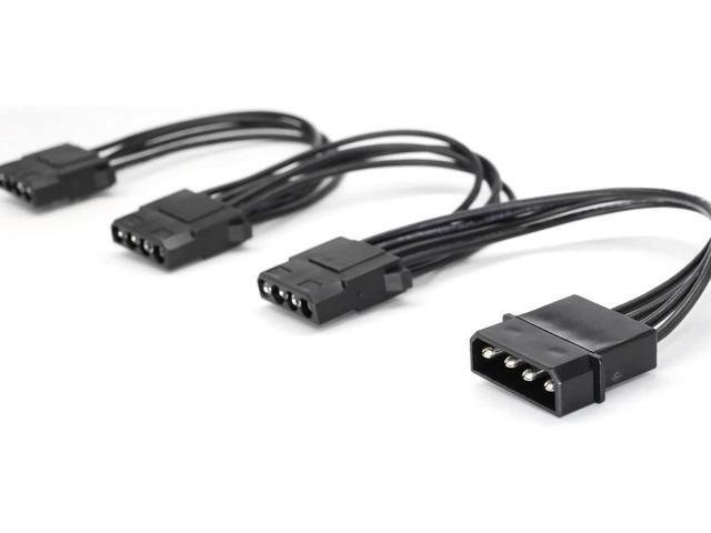 BUCIER Molex Splitter 4 Pin IDE Power Supply Extension Cable 1 to 3 Y Splitter 6.7 inch