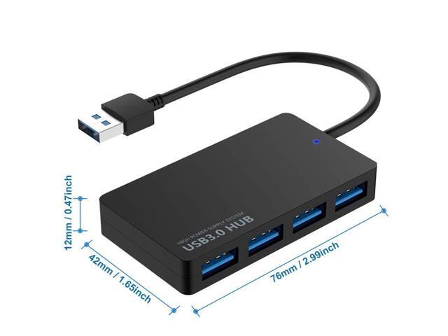 BUCIER 4-Port USB 3.0 Data Hub Compatible with MacBook Mac Pro/Mini iMac Surface Pro XPS Notebook PC USB Flash Drives Mobile HDD