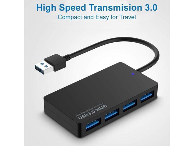 BUCIER 4-Port USB 3.0 Data Hub Compatible with MacBook Mac Pro/Mini iMac Surface Pro XPS Notebook PC USB Flash Drives Mobile HDD