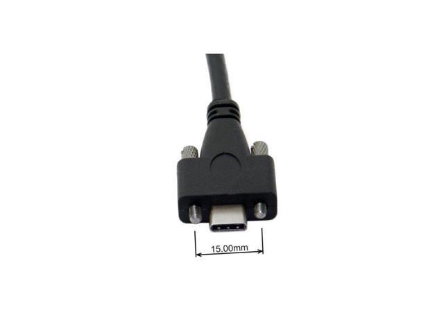 BUCIER USB 3.1 Type-C Dual M2 Screws Locking to Locking USB-C 10Gbps Data Cable Panel Mount Type