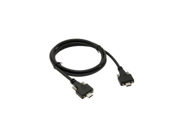 BUCIER USB 3.1 Type-C Dual M2 Screws Locking to Locking USB-C 10Gbps Data Cable Panel Mount Type 6.6 ft.