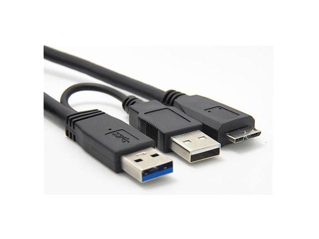 BUCIER HDD USB 3.0 Type A to Micro B Y Cable USB3.0 Data Cord For External Mobile Hard Drive Disk Data Cables 1M
