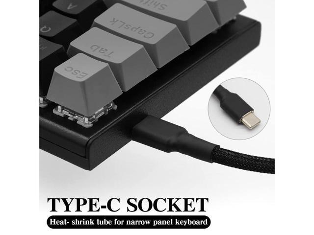 BUCIER Customer Coiled Keyboard Cable for Gaming Mechanical Keyboard, Handwork Braided + PET Mesh, Metal Plug, with Detachable Metal Aviator...