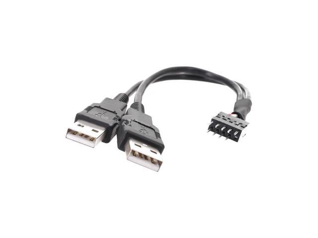 BUCIER Dual USB-A Male Header to Motherboards 9Pin Connector Cable Converter Adapter Cord for Computer Mainboard(50cm)
