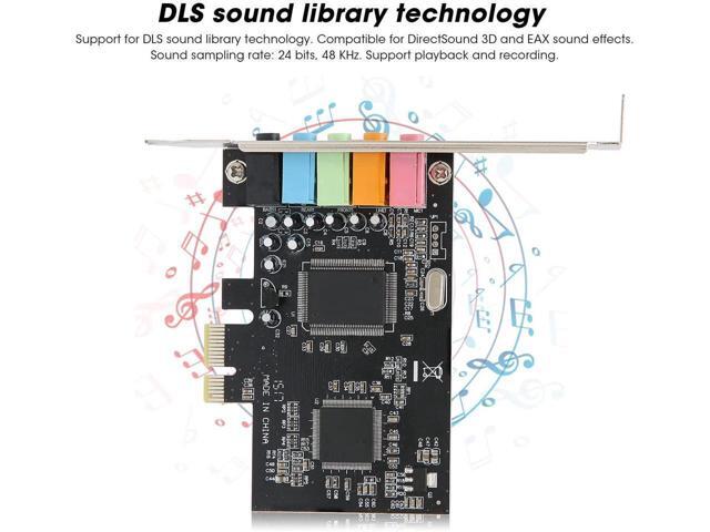 BUCIER PCIe Sound Card, Sound Card 6 Channels Stereo Desktop Audio Signal Conversion Hardware with Driver CD for Windows 7/Vista/XP 32/64bit