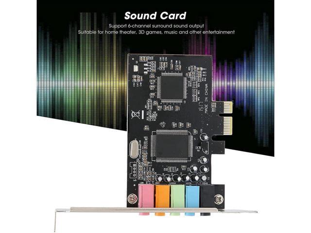 BUCIER PCIe Sound Card, Sound Card 6 Channels Stereo Desktop Audio Signal Conversion Hardware with Driver CD for Windows 7/Vista/XP 32/64bit