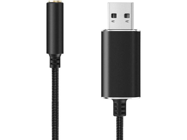 BUCIER USB to Audio Jack, USB to Audio Adapter 3.5mm to USB, External Stereo Sound Card for Headset/Microphone/Laptop/PC Wuwai