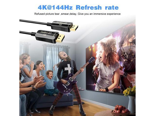 BUCIER Fiber 8K 4K DisplayPort Cable DP 1.4 HBR3 8K@60Hz 4K@144Hz High Speed 32.4Gbps Optical Fiber Slim and Flexible DP to DP Cable 65.6 ft/20m