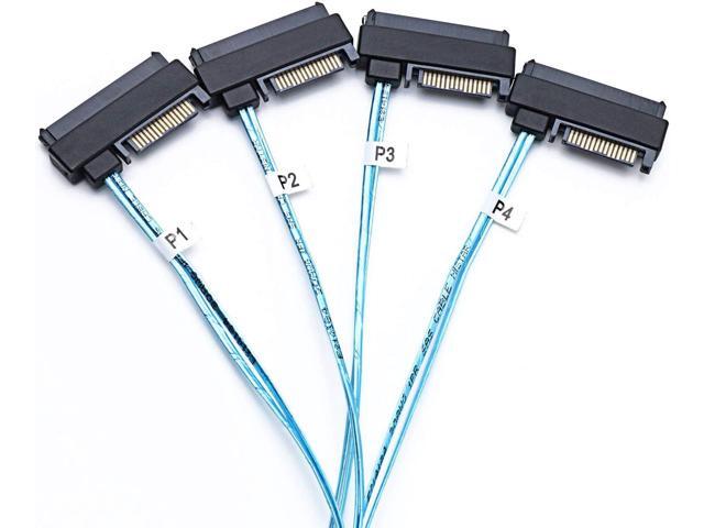 BUCIER SFF-8643 Internal Mini SAS HD to (4) 29pin SFF-8482 connectors with SAS 15pin Power Port 12GB/S Cable (1M)