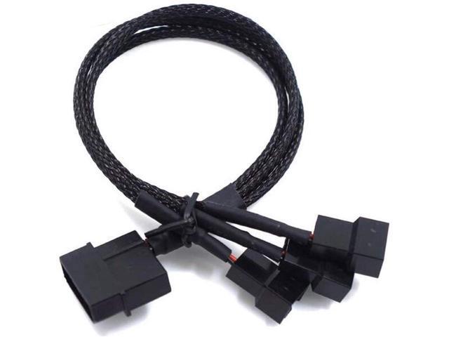 BUCIER 2Pack 4-Pin Molex to 3 x 3 Pin / 4 Pin PMW 12V PC Case Fan Power Adapter Cable 3-Pin / 4-Pin (PWM Connector) to Molex Computer Cooler...
