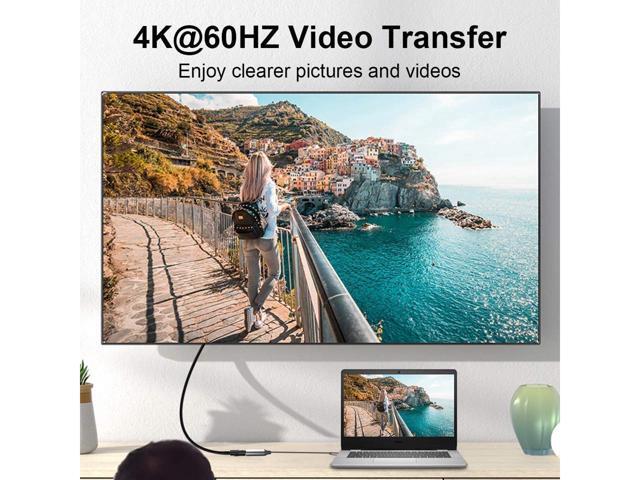 BUCIER USB C to HDMI Adapter, USB C Male to HDMI Female Cable HDMI to USB C Converter Compatible for MacBook, iPad Pro, Pixelbook, XPS, Galaxy, and...