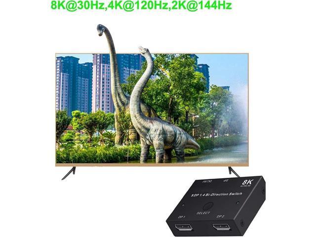 BUCIER Displayport Switch Bi-Directional DP 1.4 Switcher, 8K@30Hz 4K@120Hz 2K@144Hz DisplayPort 1.4 Switcher Converter 2X1 or 1X2 for Multiple...