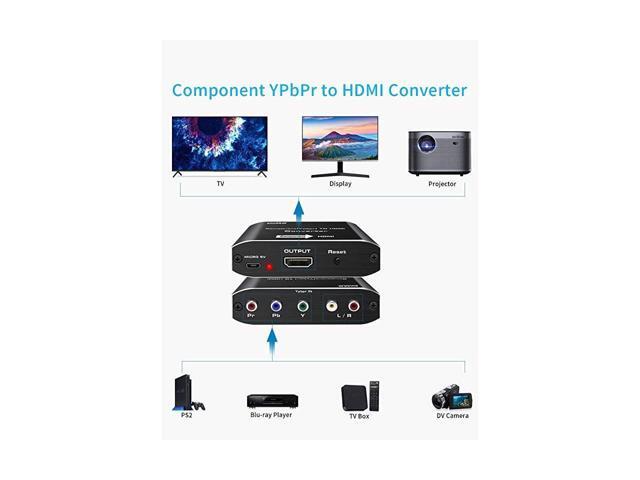 BUCIER Component to HDMI YPbPr to HDMI Converter 5RCA RGB to HDMI Converter Adapter Supports 1080P Video Audio Converter Adapter HDMI V14 for DVD...