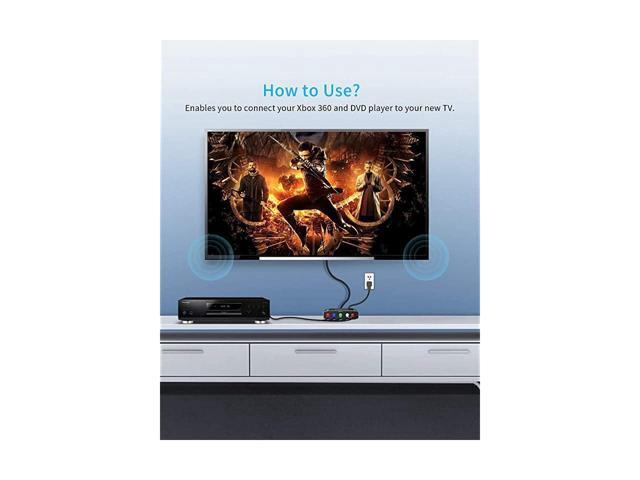 BUCIER Component to HDMI YPbPr to HDMI Converter 5RCA RGB to HDMI Converter Adapter Supports 1080P Video Audio Converter Adapter HDMI V14 for DVD...