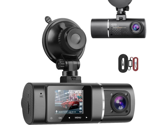 BUCIER Dual Dash Cam Hardwire Kit Included FHD 1080p+1080p Front Inside Cabin Car Camera Driving Recorder with Infrared Night Vision WDR G-Sensor...