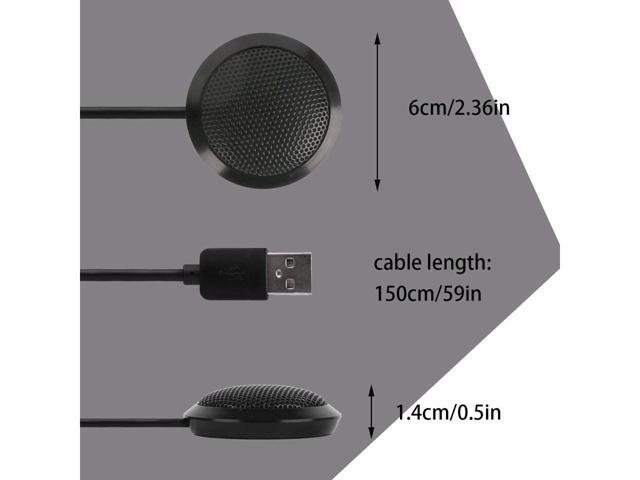 BUCIER Conference Microphone USB, Omnidirectional Condenser Boundary Microphone USB Plug Stereo Desktop Mic Surface Mounted Mic for...