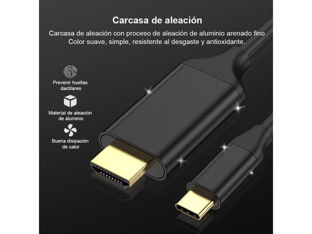 BUCIER USB C to HDMI Cable Adapter 6ft 4K,USB Type C to HDMI Cable Thunderbolt 3 Compatible with MacBook Pro 2018 IPad pro,Samsung S9 S10,Surface...