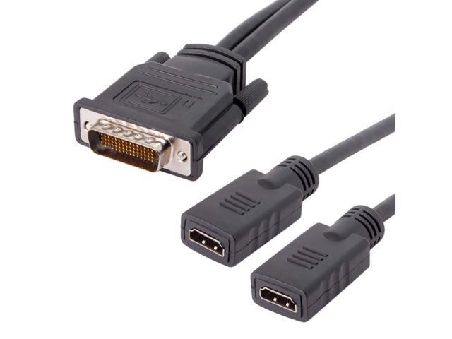 BUCIER DMS 59 Pin to 2 HDMI Cable, DMS 59 Pin Male to HDMI Female Dual Monitor Extension Cable Adapter for LHF Graphics Card (DMS 59 pin Dual hdmi)