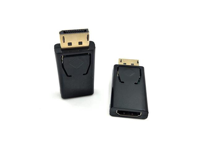 BUCIER 2Pack DP to HDMI Adapter 4K 3D DisplayPort DP to HDMI Converter Male to Female 14V Gold Plated Black Displayport Male to HDMI Female