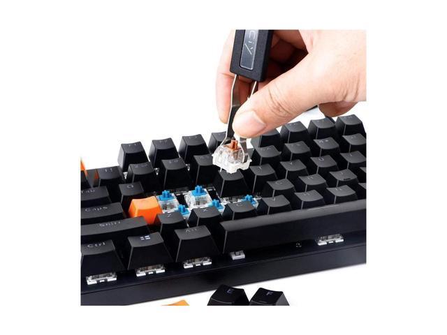 BUCIER New Keycap Puller Switch Puller Stainless Steel Keycap Removal Tool with 2 Pcs Keyboard Cleaning Brush for Mechanical Keyboard