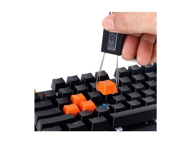 BUCIER New Keycap Puller Switch Puller Stainless Steel Keycap Removal Tool with 2 Pcs Keyboard Cleaning Brush for Mechanical Keyboard